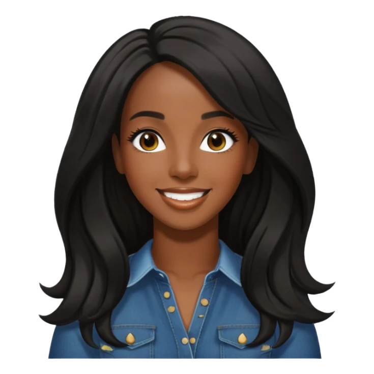 Kelly Rowland with black long hair sticker