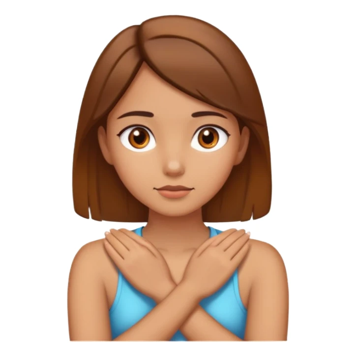 girl with hands crossdd around neck sticker