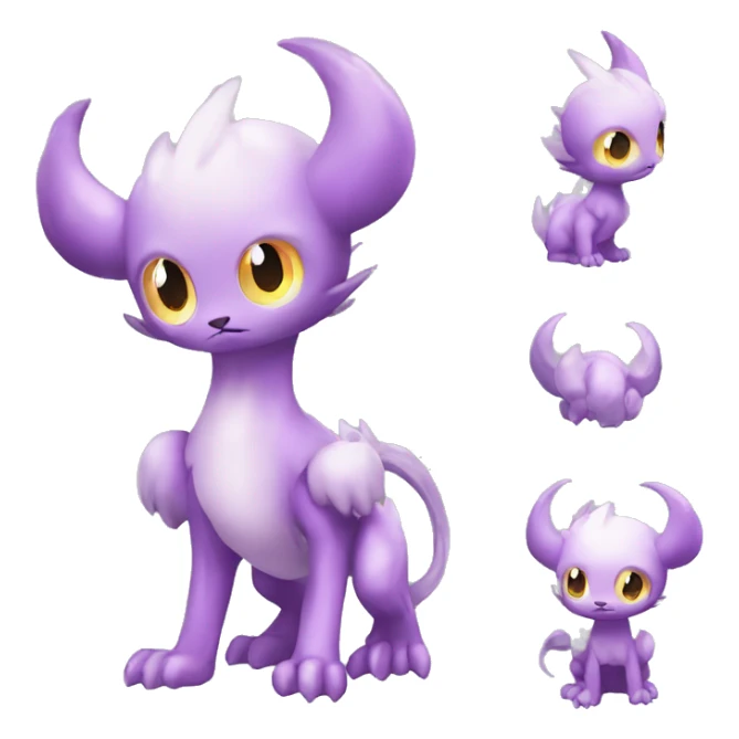 cute cool edgy sharp eldritch ethereal magical Digimon-Fakemon-animal full body sticker