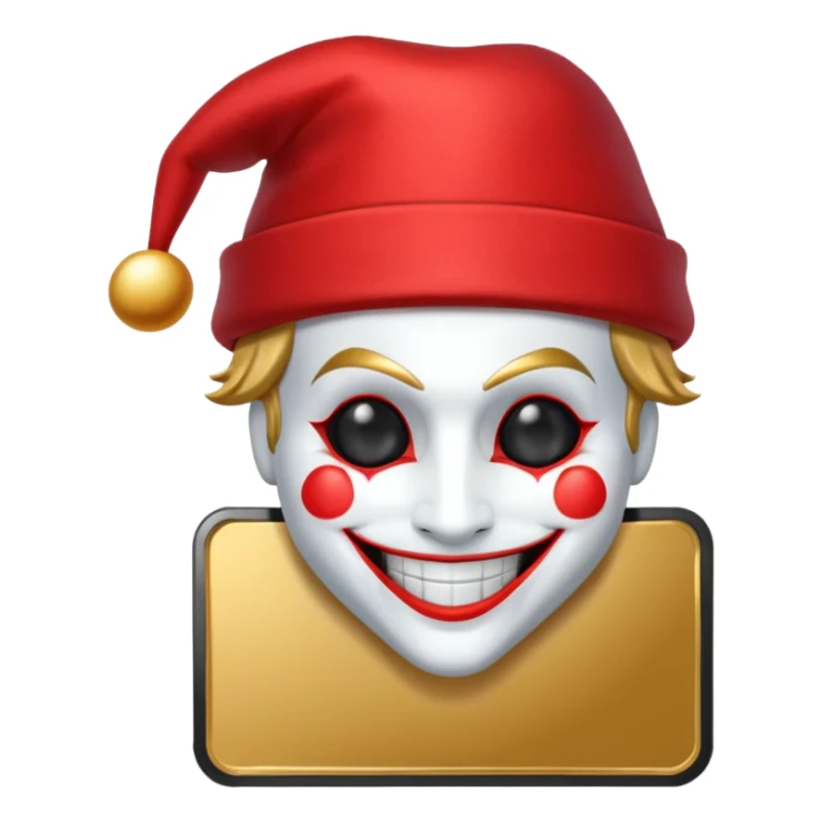 cute golden joker card emojis sticker