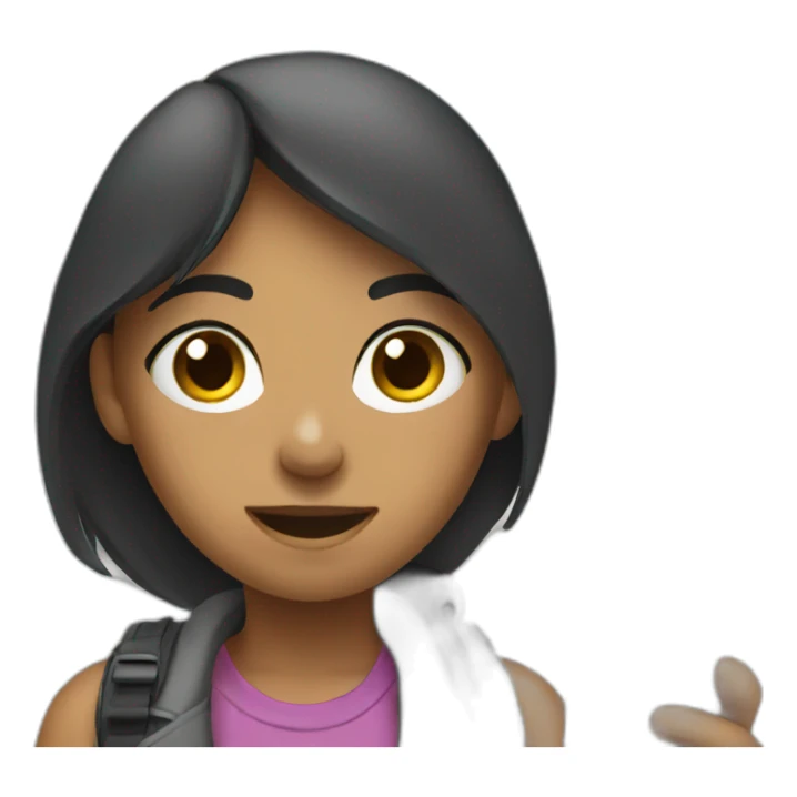 Phone wielding girl on street  sticker