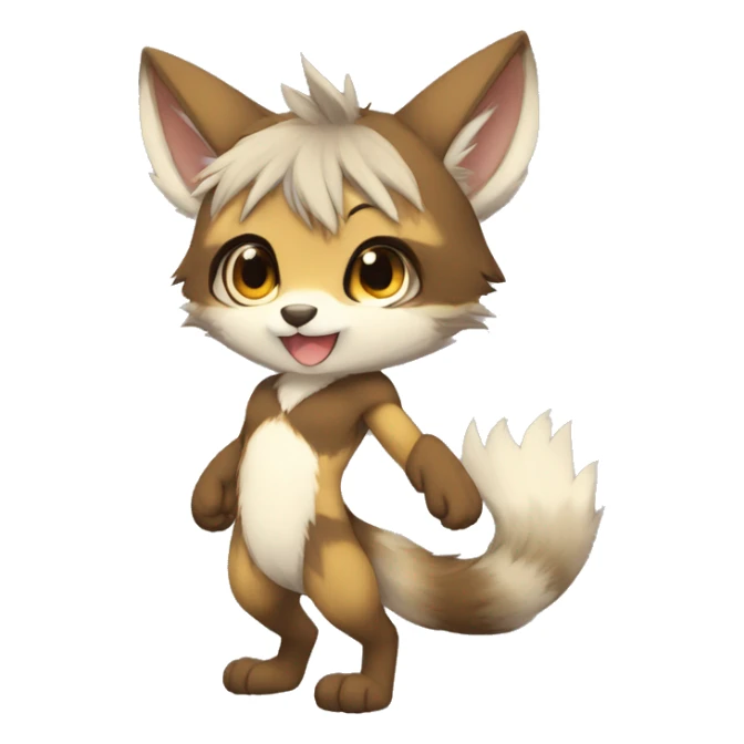 Kemono-style, Chibi, Anthro-Fur-Sona-Fakémon, clothing, Full Body sticker