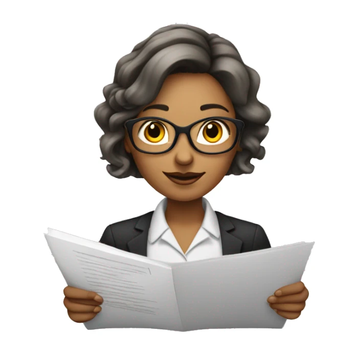 the whiteskin accountant is a woman with document sticker