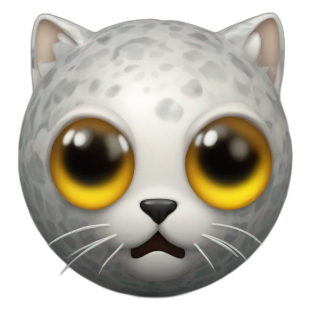 3d sphere with a cartoon unequaled lodestone Squid skin texture with cat eyes sticker