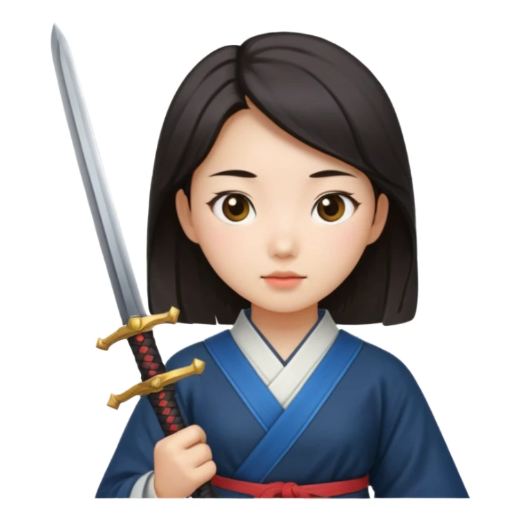girl with sword and she is korean sticker