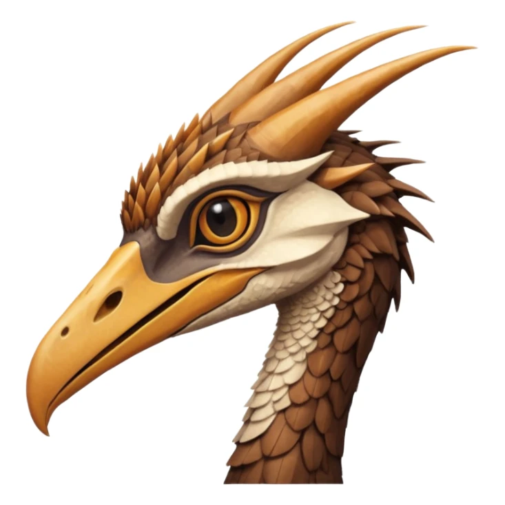Quetzalcoatlus, detailed head and crest, brown and tan coloration sticker