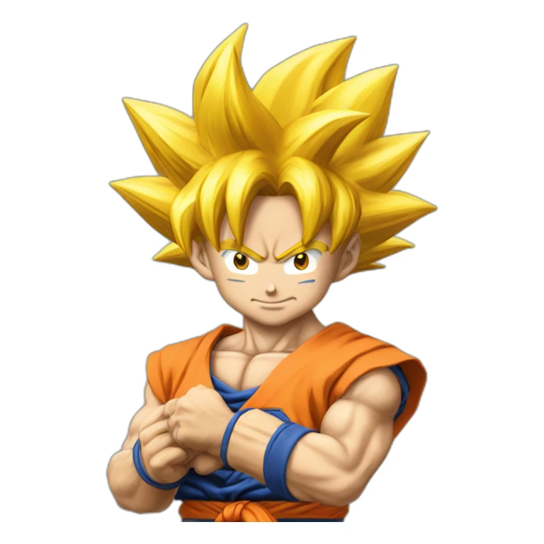 Goku fait un cœur avec ses mains sticker