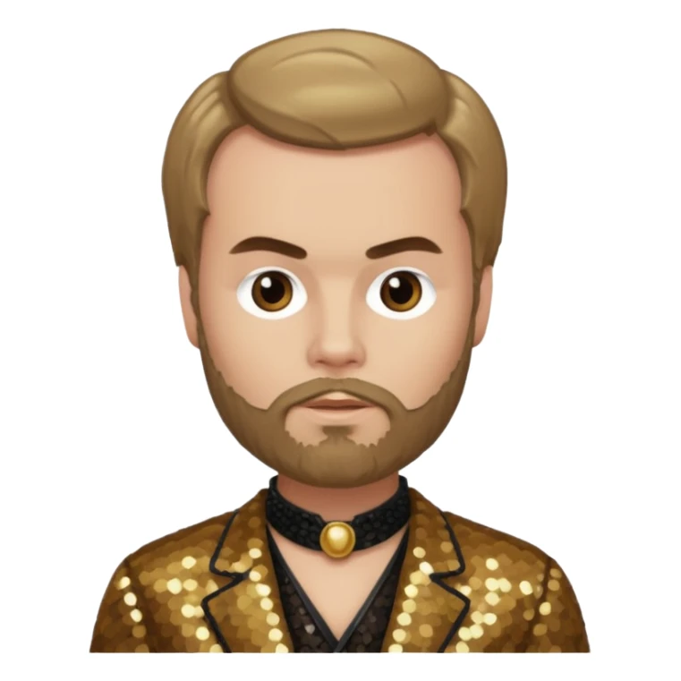 Paul Verlaine with dark blonde hair, bronze sequin outfit  sticker