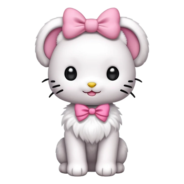 hello kitty as a bipedal humanoid puppy with long black floppy ears sticker