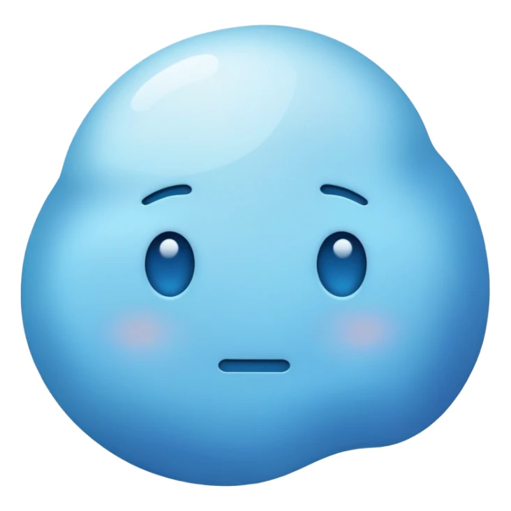 very irregular light blue spot, abstract blob, no faces, no facial features, just a color shape sticker