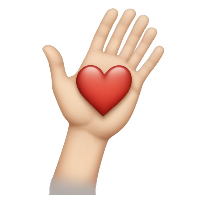 heart white skin tone hand and white hand sticker