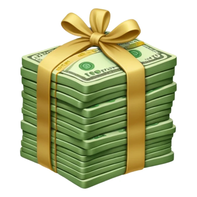 a wad of money without a bow sticker