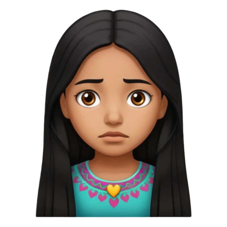 Mexican girl with very sad sticker