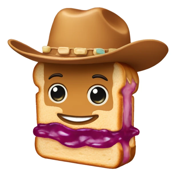 Peanut butter and jelly sandwich wearing a cowboy hat  sticker