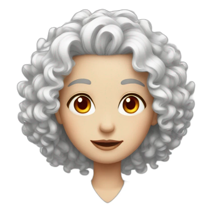 rita-Curly white hair, red eyes and male sticker