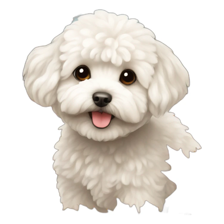 White maltipoo with autumn leaves sticker