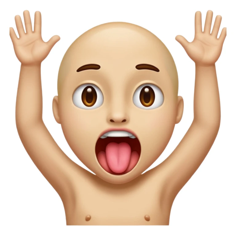 Face with tongue out and hands but sides going out  sticker