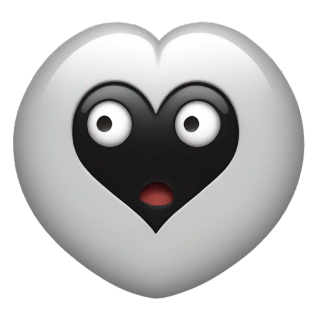 A black heart with an eye in the middle  sticker