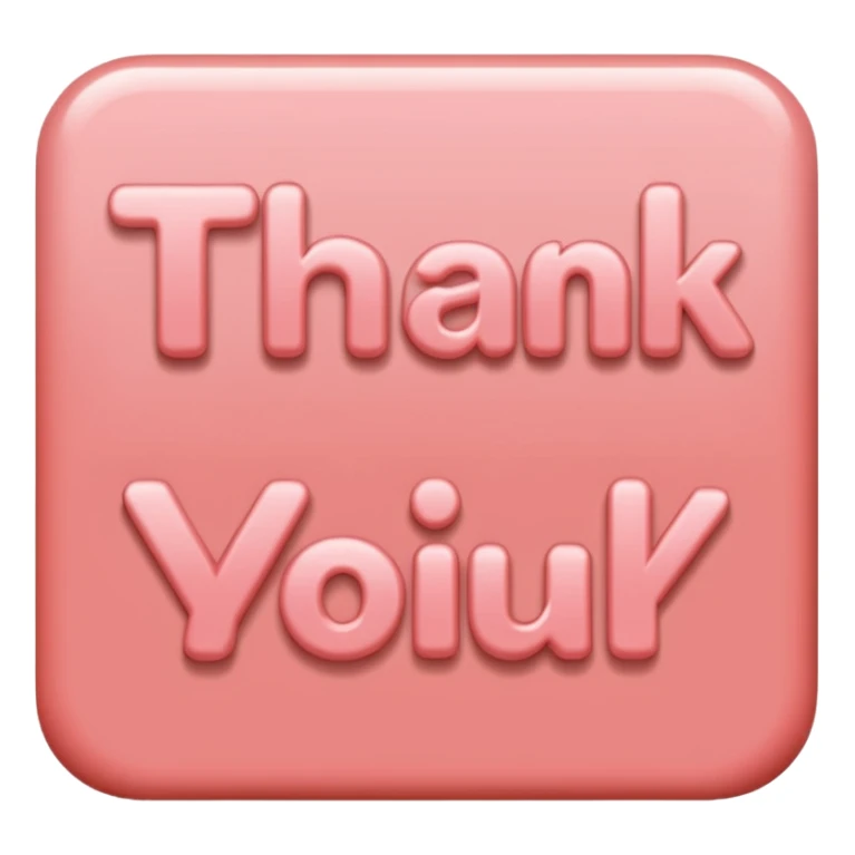 the words thank you in coral pink sticker