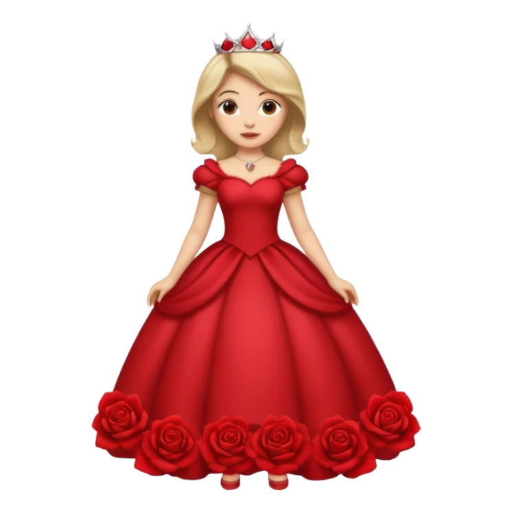 princess in a red rose dress full body sticker