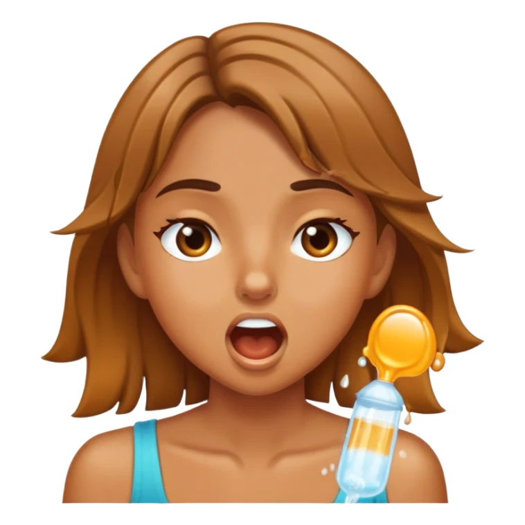 Spitting tanned girl  sticker