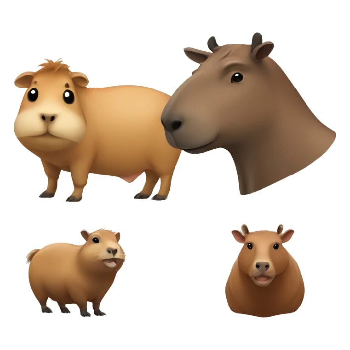 Capybara with a cow sticker