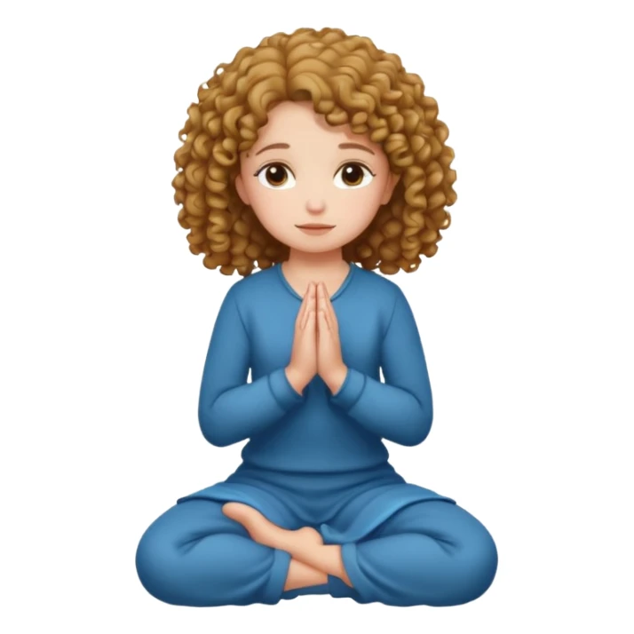 girl praying on knees curls  sticker