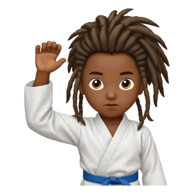 karate kids, dark skin, dreadlocks sticker