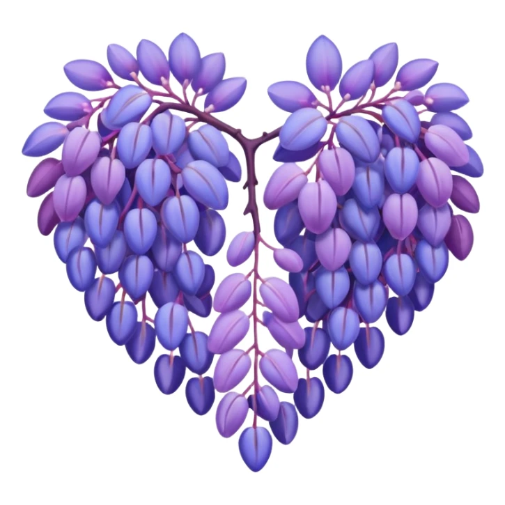 Wisteria and Malibu multicolor heart sticker