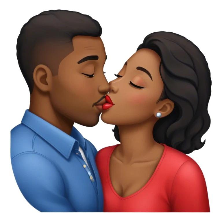 Pareja Afro dandose un beso en el cachete  sticker
