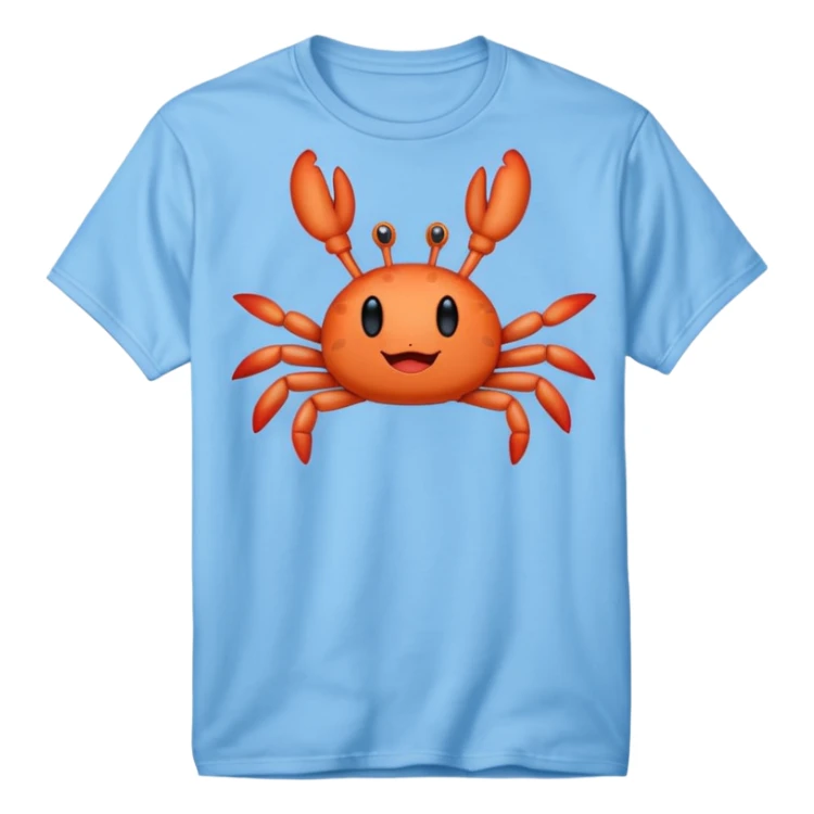 Blue shirt with I love krabby on it sticker