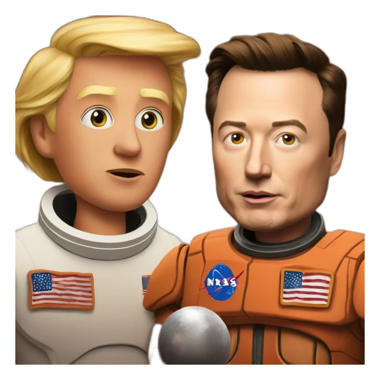 trump and musk on mars sticker