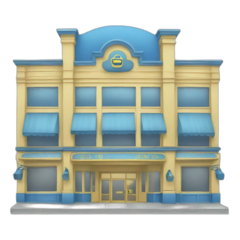 blue and yellow department store sticker