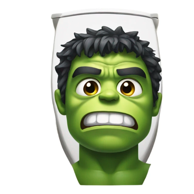 Hulk big head in a toilet sticker
