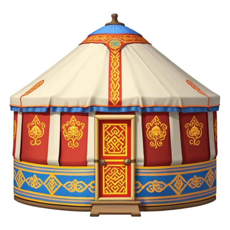 traditional Mongolian ger (yurt) with imperial decorations sticker