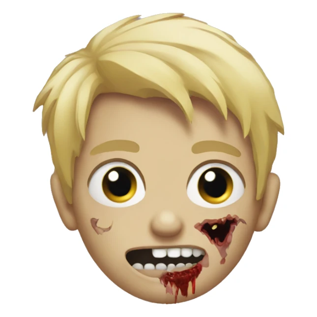 boy zombie with blonde hair sticker