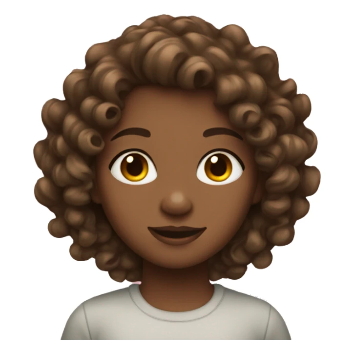girl with curly brown hair and eyes sticker