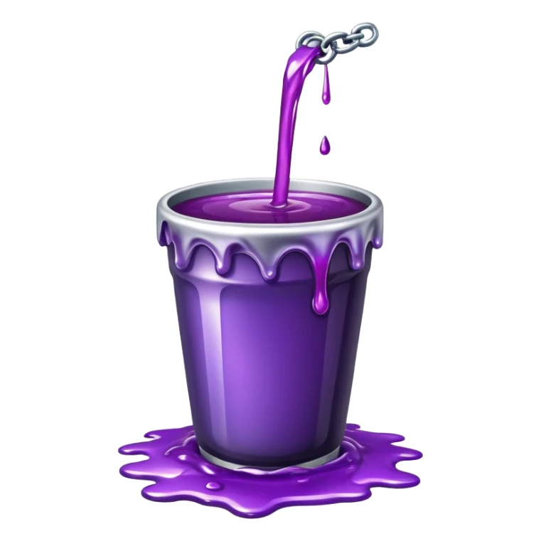 Cup with purple juice and chain dripping out it sticker