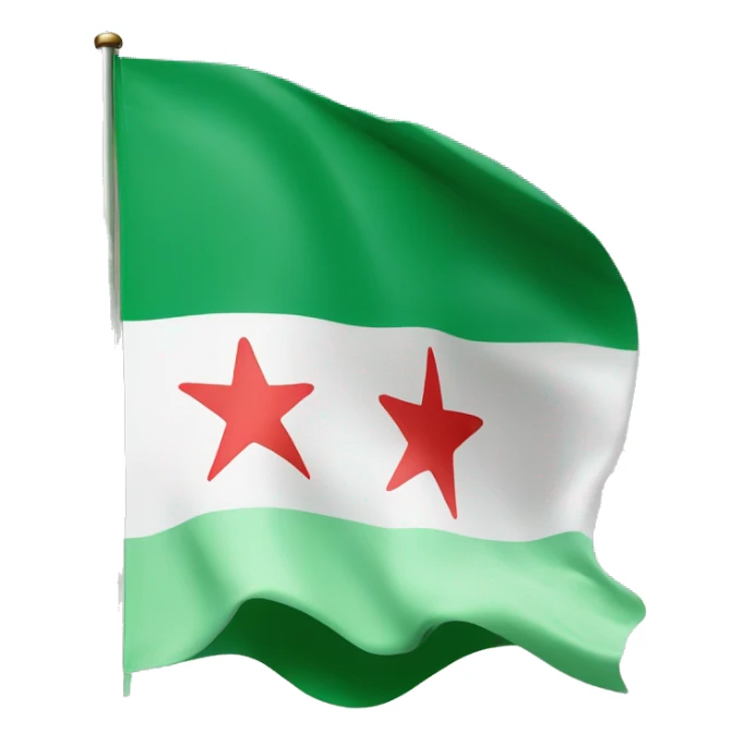 A flag with green on top white with three red stars on middle and black on bottom ￼ sticker