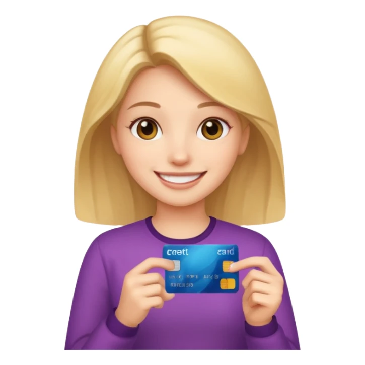 girl with credit card sticker