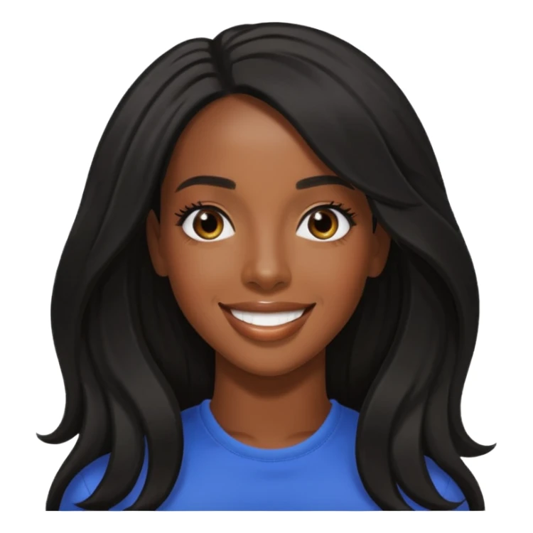 Kelly Rowland with black long hair sticker