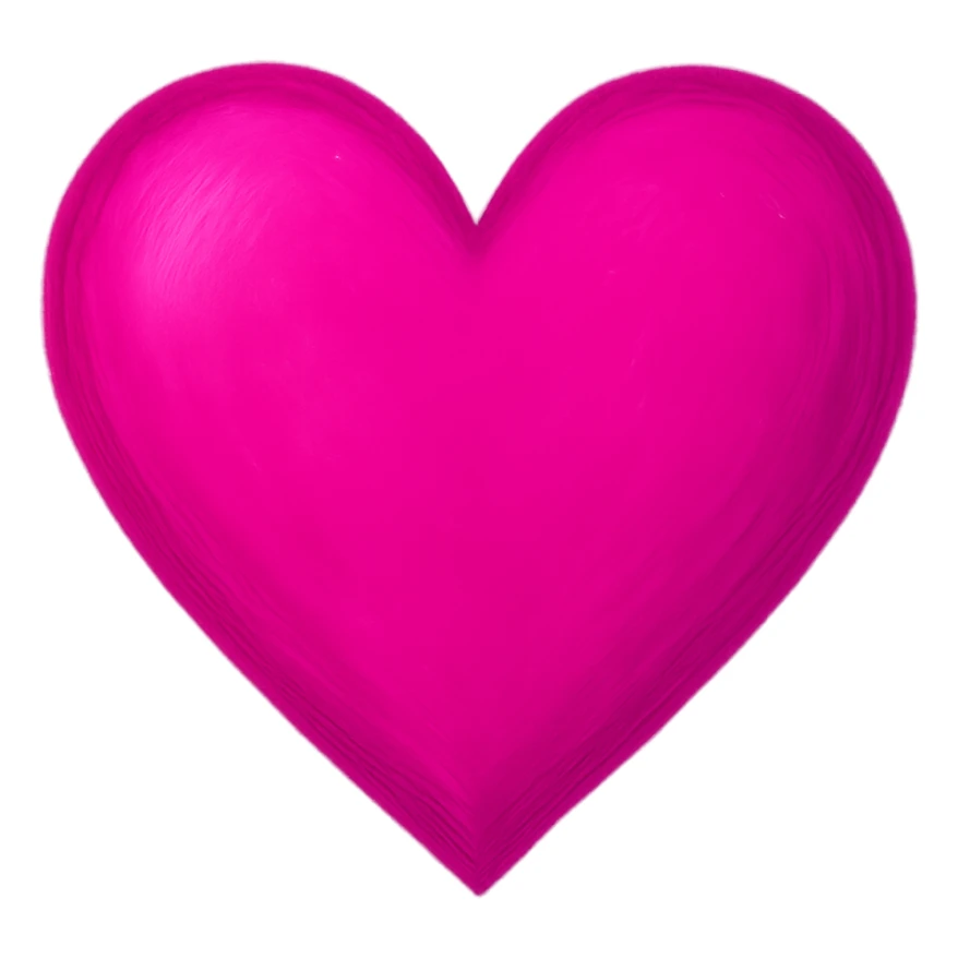 heart with a bright fuchsia color, digital illustration, no background sticker