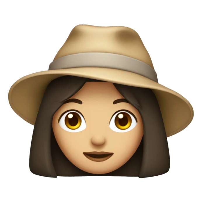brunette girl with bob in hat sticker