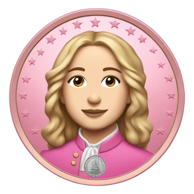 pink coin with sabrina carpenter’s face on it like george washington  sticker