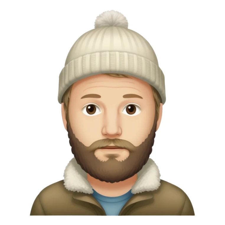 Justin Vernon of Bon Iver with beard and winter hat sticker