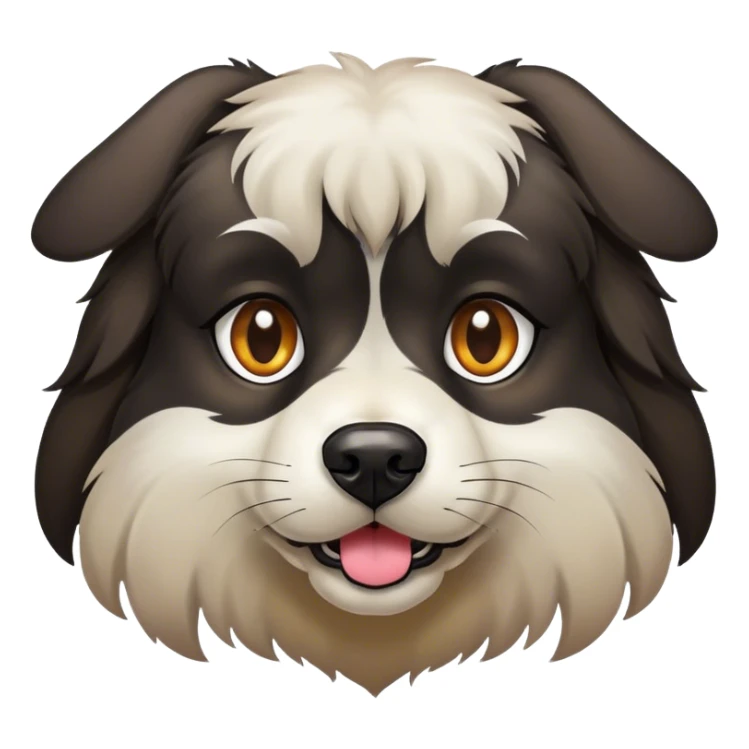 realistic dark-eyed dog portrait sticker