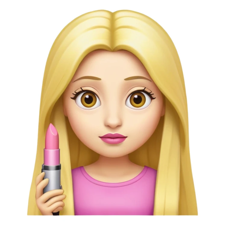 minion with long blonde hair and pink lipstick sticker