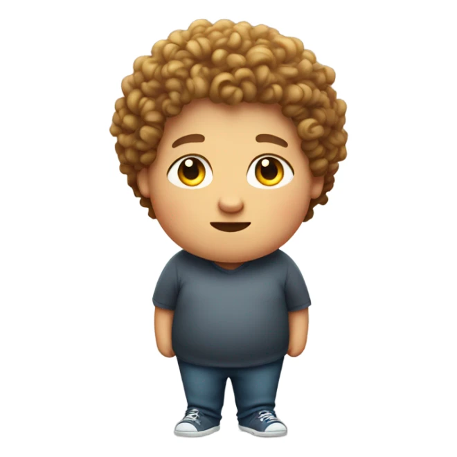 An obese boy with curly hair sticker