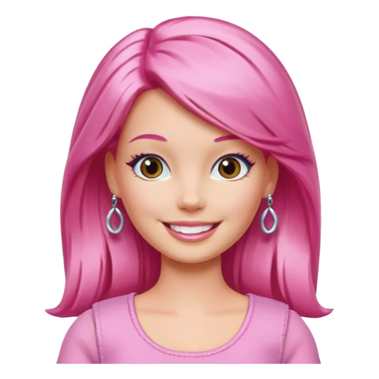 Barbie with pink hair sticker