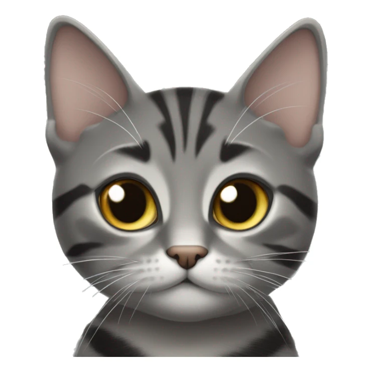 Black and gray tabby cat looking lovingly into my eyes sticker